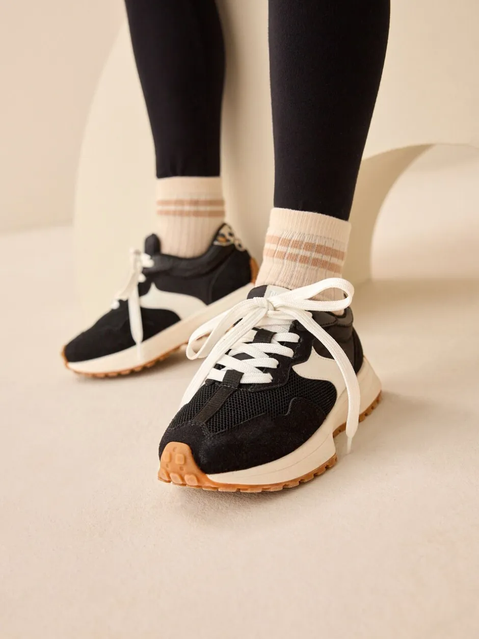 Sneakers|Sneakers|Next Zwart - Vetersneakers met dikke zool
