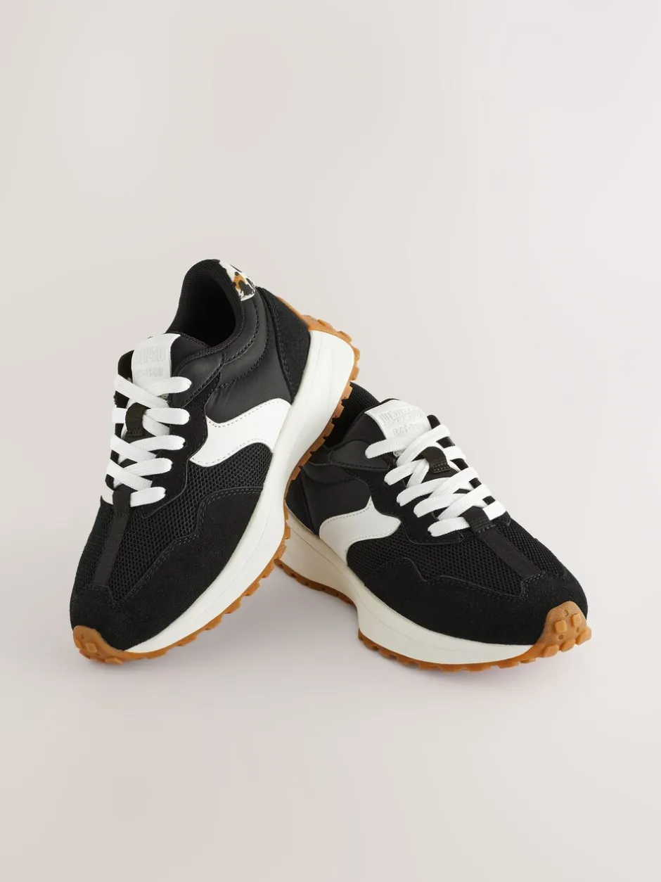 Sneakers|Sneakers|Next Zwart - Vetersneakers met dikke zool