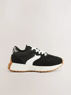 Sneakers|Sneakers|Next Zwart - Vetersneakers met dikke zool