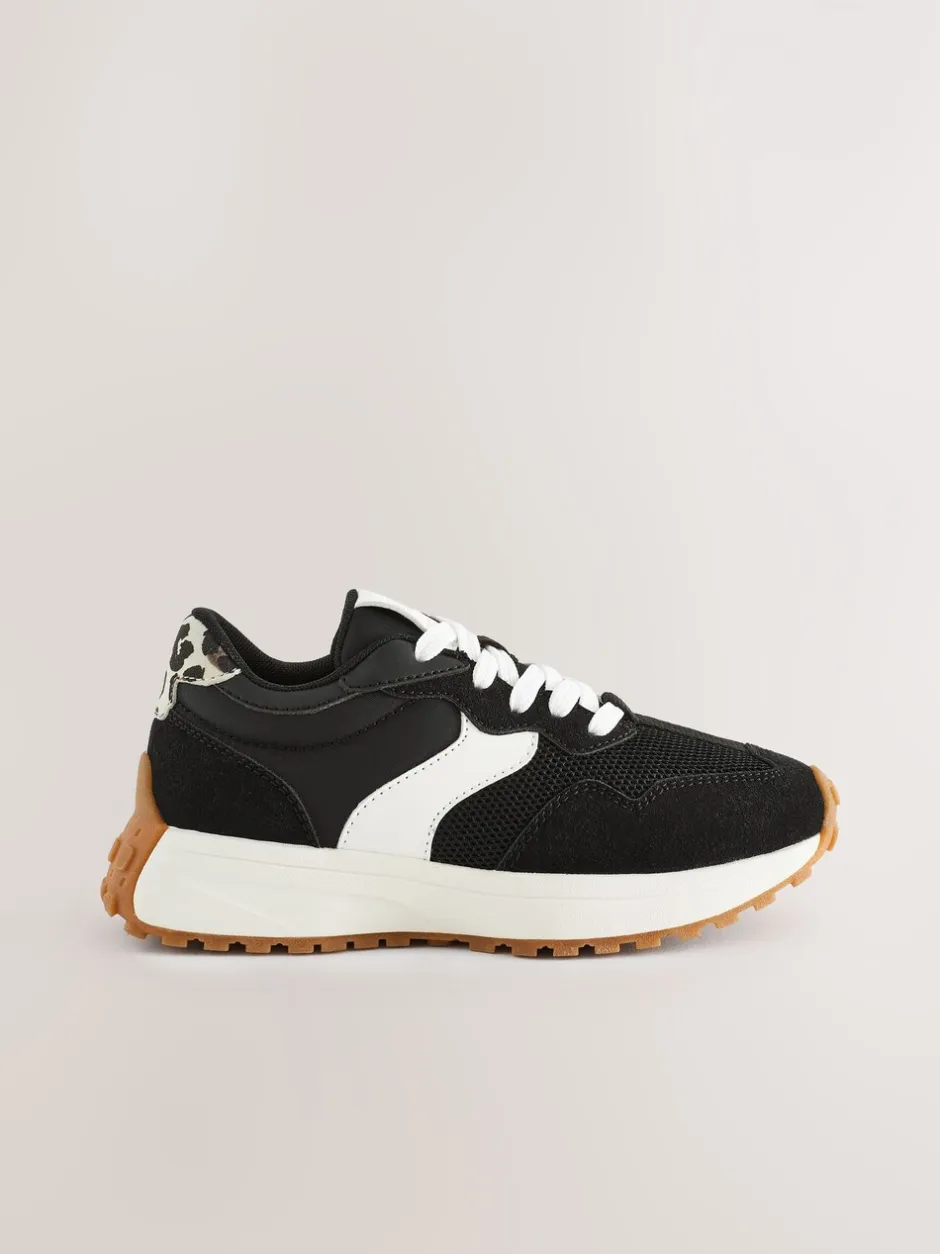 Sneakers|Sneakers|Next Zwart - Vetersneakers met dikke zool