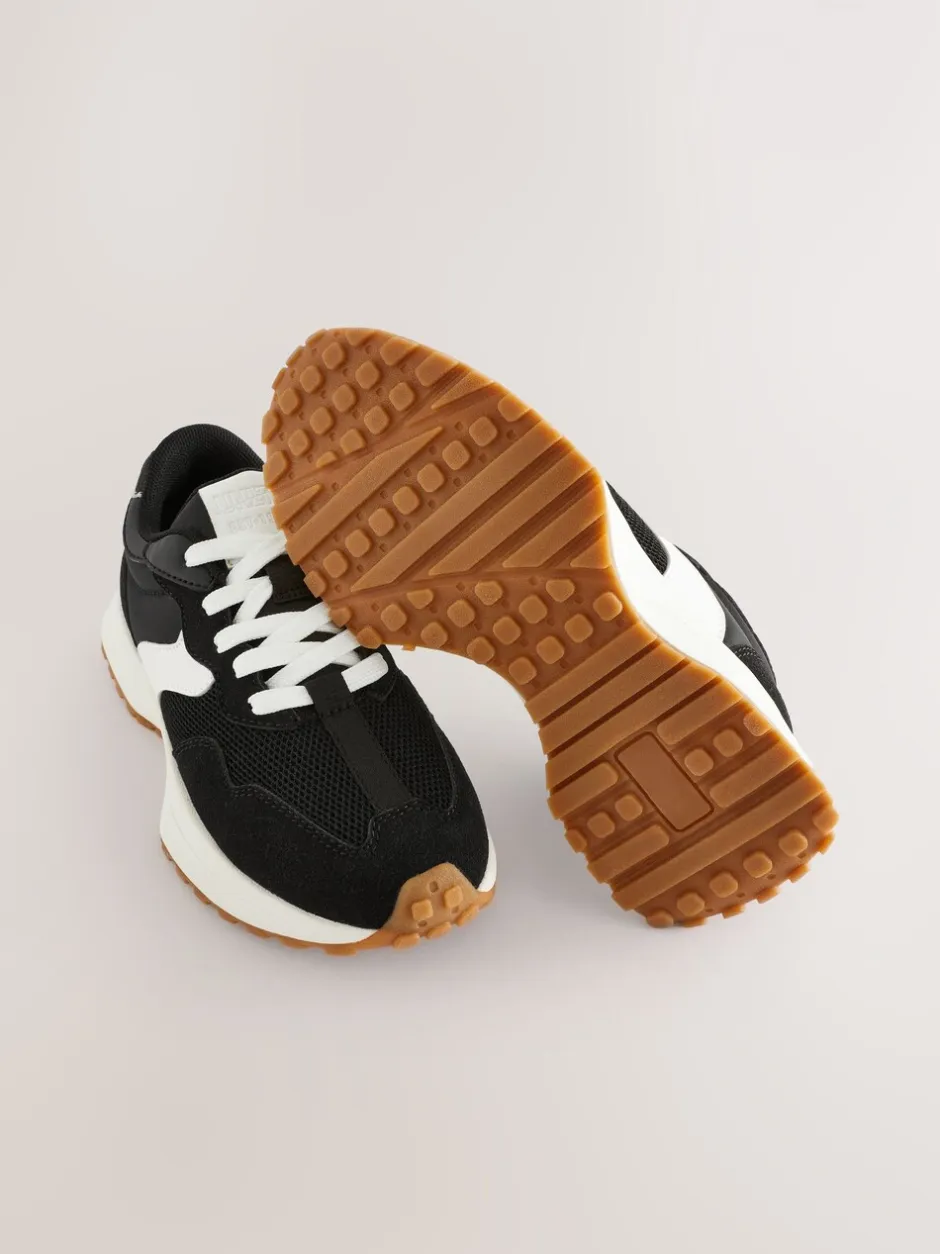 Sneakers|Sneakers|Next Zwart - Vetersneakers met dikke zool