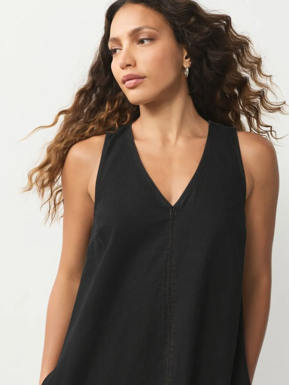 Jurken*Next - V-Neck Sleeveless Maxi Dress Zwart