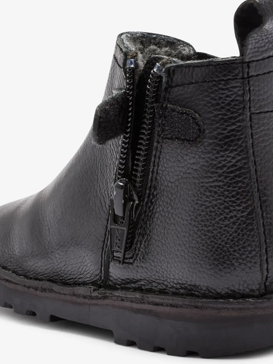 Boots*Next - Warm gevoerde leren Chelsea laarzen Zwart