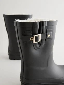 Laarzen|Boots|Next - Warmgevoerde regenlaarzen met gesp Zwart
