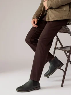 Boots|Next - Wasachtige leren Chelsea Boots Zwart