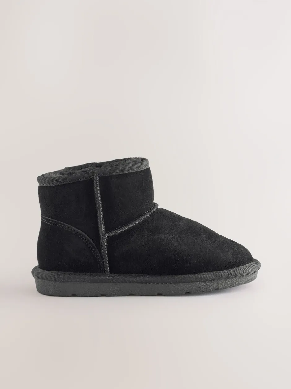 Boots|Next - Waterafstotende korte suède instaplaarzen Zwart