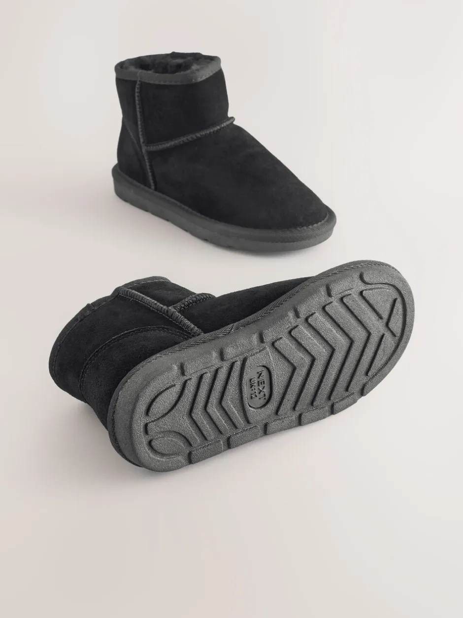 Boots|Next - Waterafstotende korte suède instaplaarzen Zwart