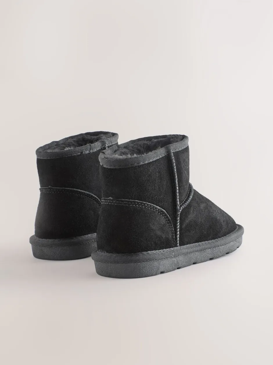 Boots|Next - Waterafstotende korte suède instaplaarzen Zwart