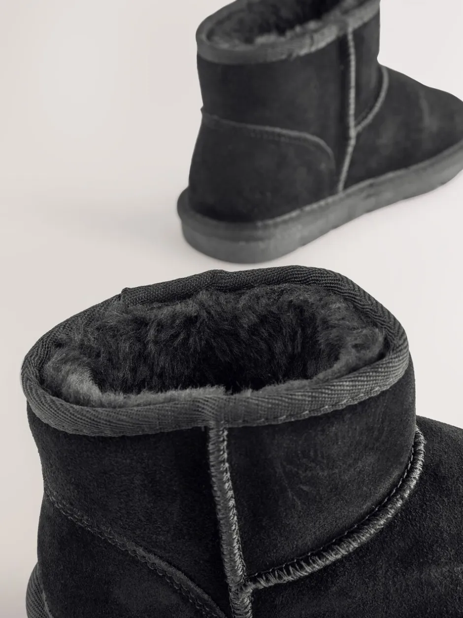 Boots|Next - Waterafstotende korte suède instaplaarzen Zwart
