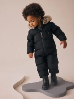 Jassen, Jacks En Kinderwagenpakjes|Jassen En Jacks|Next - Waterdicht gewatteerd sneeuwpak (3mnd-7jr) Zwart