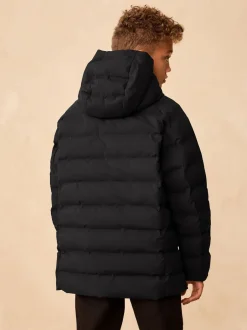 Schoolkleding|Next - Waterdicht halfzwaar jack met capuchon (3-17jr) Zwart