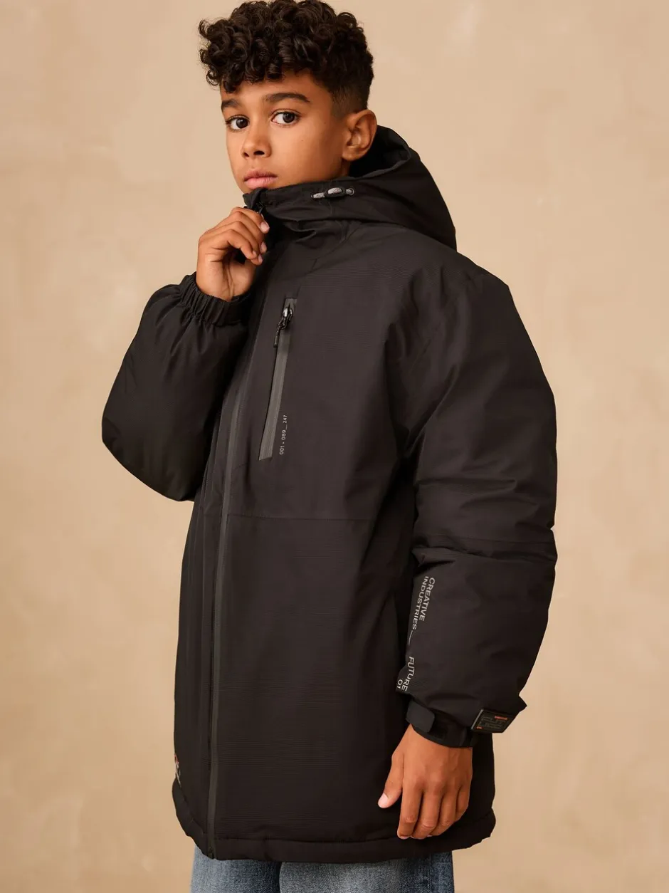Schoolkleding|Jassen En Jacks|Next - Waterdichte gewatteerde binnenjas (3-16jr) Zwart