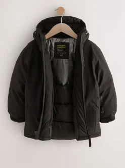 Schoolkleding|Jassen En Jacks|Next - Waterdichte gewatteerde binnenjas (3-16jr) Zwart