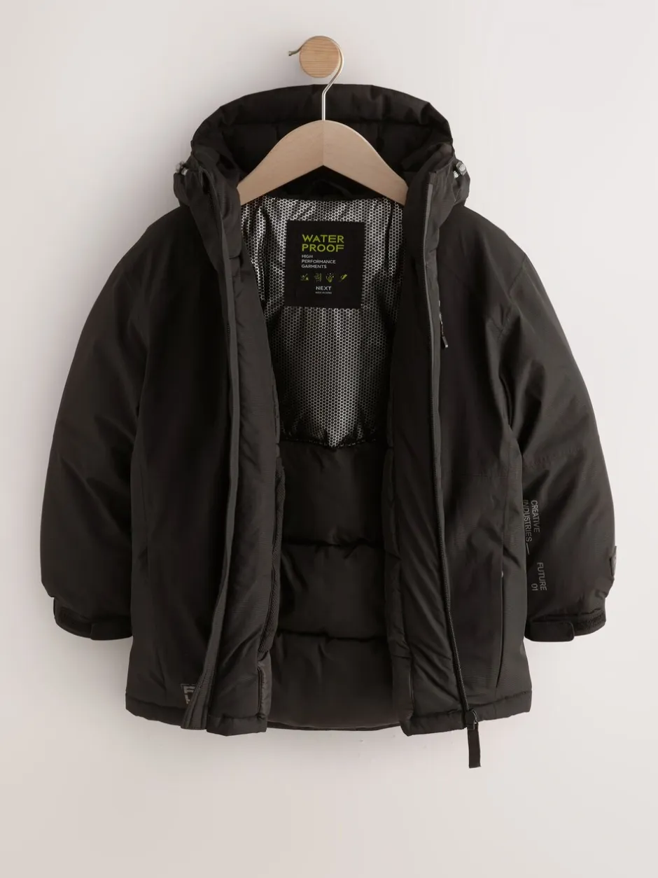 Schoolkleding|Jassen En Jacks|Next - Waterdichte gewatteerde binnenjas (3-16jr) Zwart