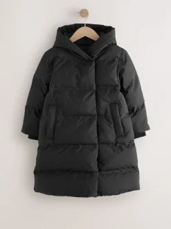 Schoolkleding|Jassen En Jacks*Next - Waterdichte gewatteerde jas met imitatiebontvoering (3-16jr) Zwart