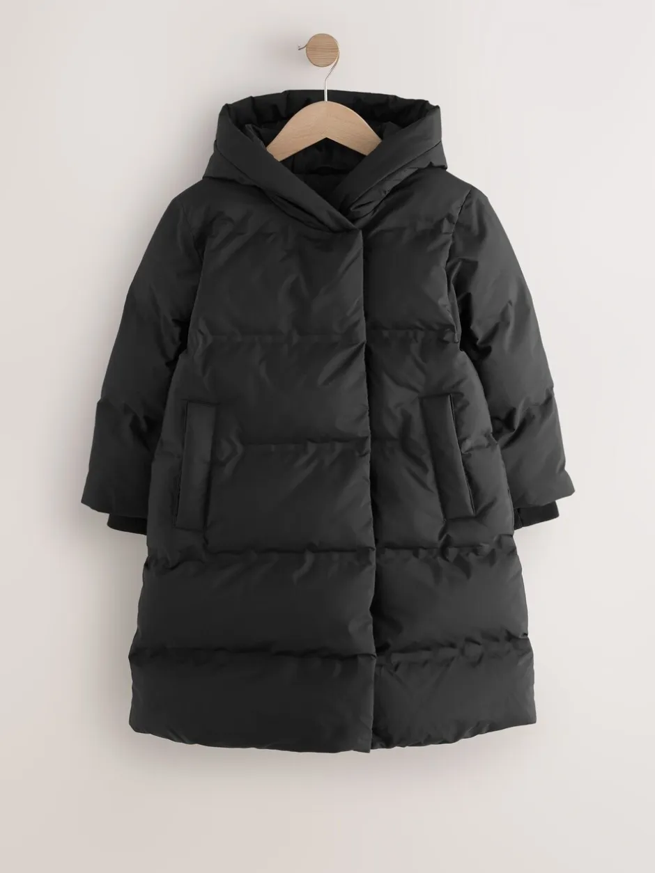 Schoolkleding|Jassen En Jacks*Next - Waterdichte gewatteerde jas met imitatiebontvoering (3-16jr) Zwart