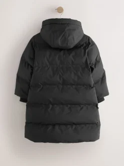 Schoolkleding|Jassen En Jacks*Next - Waterdichte gewatteerde jas met imitatiebontvoering (3-16jr) Zwart