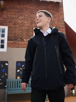 Schoolkleding|Jassen En Jacks|Next Zwart - Waterdichte jas met fleece voering en capuchon (3-17jr)