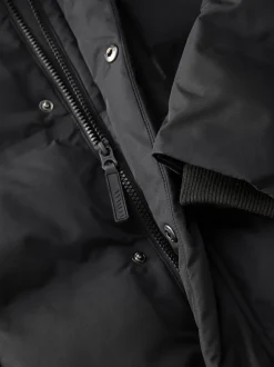 Schoolkleding|Jassen En Jacks|Next - Waterdichte lange pufferjas met fleecevoering (3-17jr) Zwart
