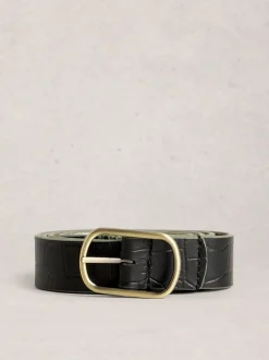Ceintuurs|White Stuff Zwart - Reversible Leather Belt