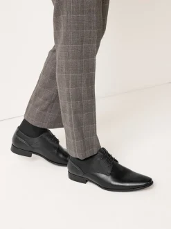 Schoenen|Formele Schoenen|Next - Wijde pasvorm - Derbyschoenen met veter Zwart