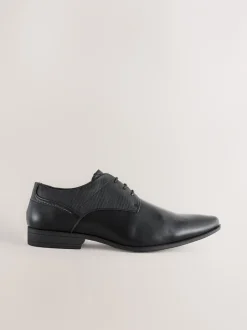 Schoenen|Formele Schoenen|Next - Wijde pasvorm - Derbyschoenen met veter Zwart