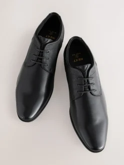Schoenen|Formele Schoenen|Next - Wijde pasvorm - Derbyschoenen met veter Zwart