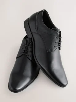 Schoenen|Formele Schoenen|Next - Wijde pasvorm - Derbyschoenen met veter Zwart