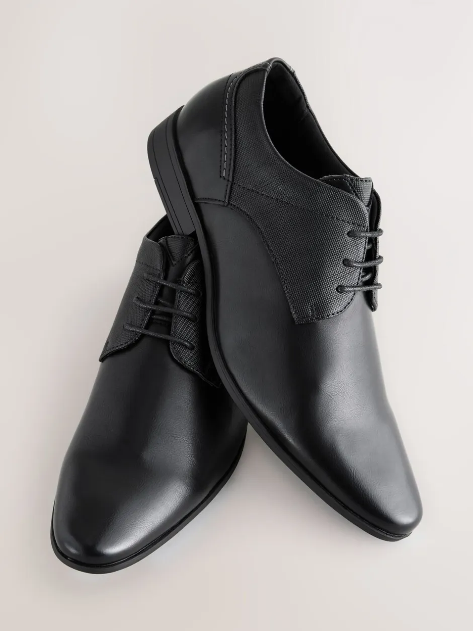 Schoenen|Formele Schoenen|Next - Wijde pasvorm - Derbyschoenen met veter Zwart