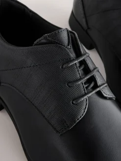 Schoenen|Formele Schoenen|Next - Wijde pasvorm - Derbyschoenen met veter Zwart