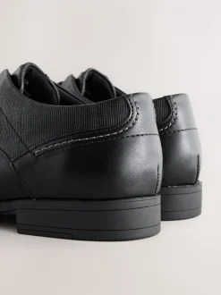 Schoenen|Formele Schoenen|Next - Wijde pasvorm - Derbyschoenen met veter Zwart