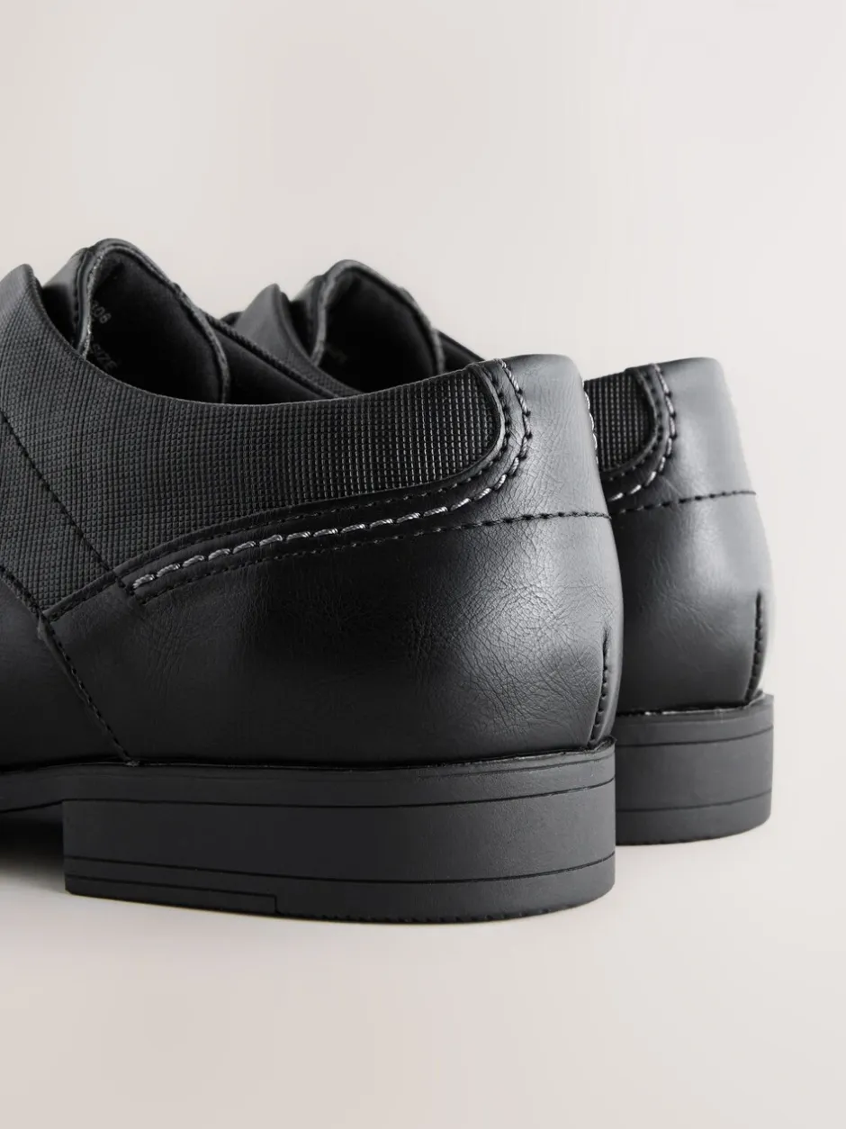 Schoenen|Formele Schoenen|Next - Wijde pasvorm - Derbyschoenen met veter Zwart
