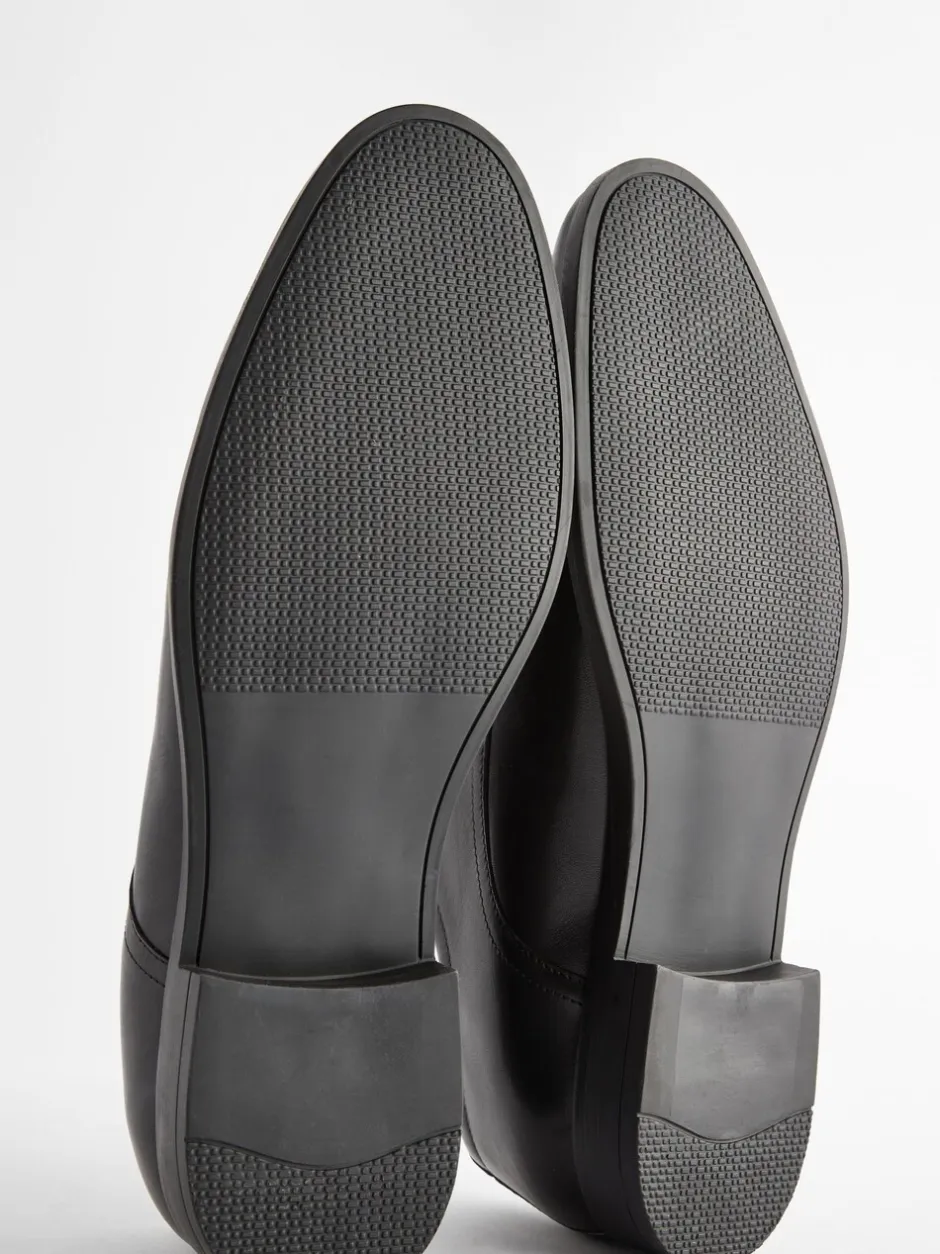 Schoenen|Formele Schoenen*Next - Wijde pasvorm - Egaal leren derbyschoenen Zwart