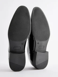 Schoenen|Formele Schoenen*Next Zwart - Wijde pasvorm - Lakleren Oxford-schoenen met neusstuk