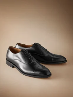 Schoenen|Formele Schoenen*Next Zwart - Wijde pasvorm - Signature Leather - Oxford schoenen met neusstuk