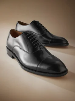 Schoenen|Formele Schoenen*Next Zwart - Wijde pasvorm - Signature Leather - Oxford schoenen met neusstuk