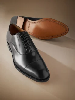 Schoenen|Formele Schoenen*Next Zwart - Wijde pasvorm - Signature Leather - Oxford schoenen met neusstuk