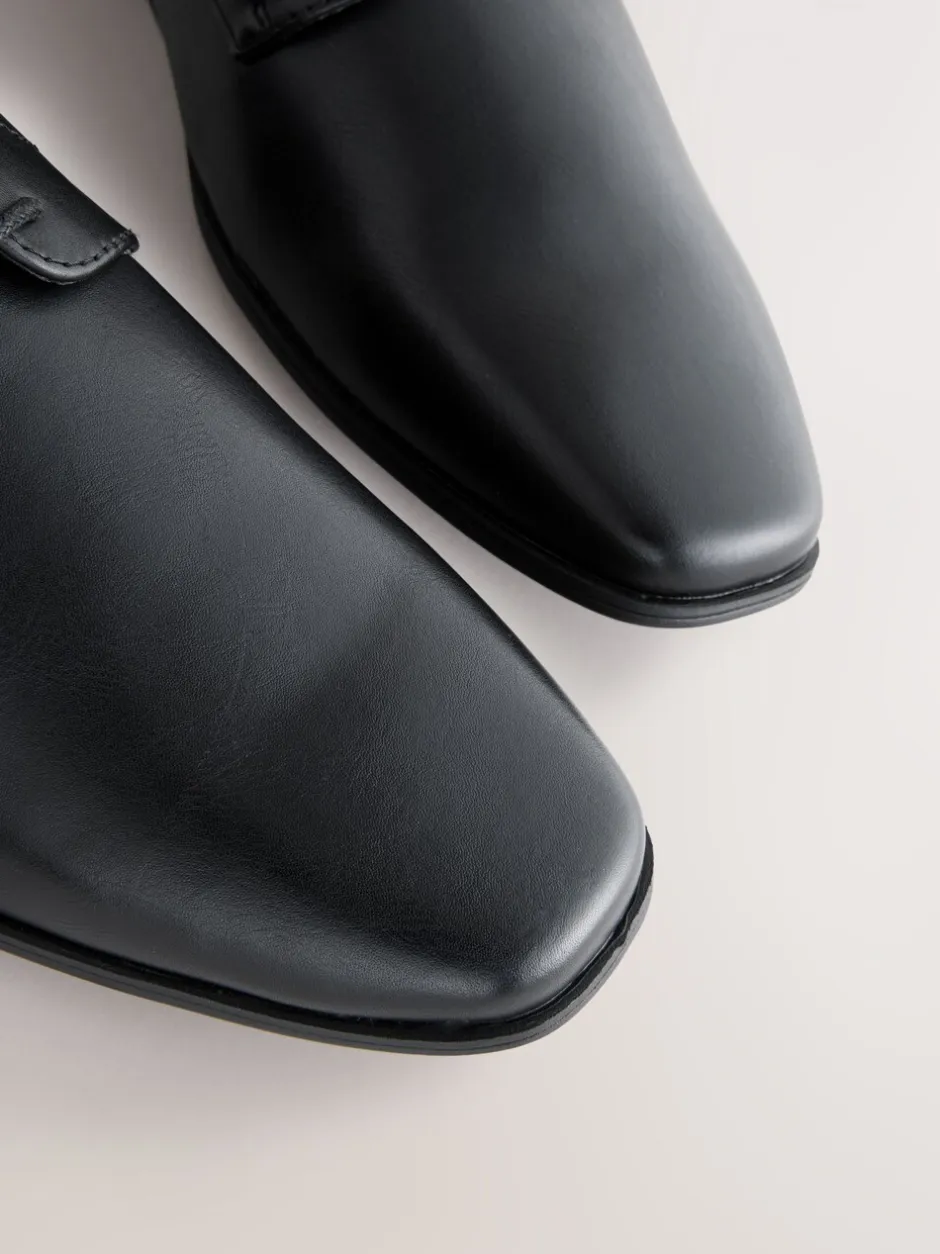 Formele Schoenen|Next Zwart - Wijde pasvorm - Smalle derbyschoenen met rechte neus