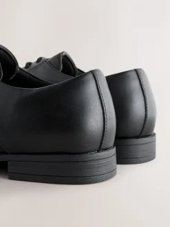 Formele Schoenen|Next Zwart - Wijde pasvorm - Smalle derbyschoenen met rechte neus
