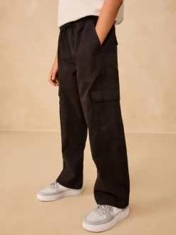 Broeken En Chino's*Next - Woven Cargo Trousers (3-16yrs) Zwart
