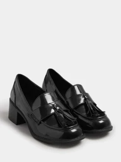 Ruimvallend En Extraruimvallend|Schoenen Met Hakken|Yours Curve - Extra Wide Fit Heeled Tassel Loafers Zwart