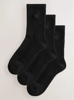 Sokken En Panty's|self. Zwart - zelf. 3 paar lounge enkelsokken met verzachte zool