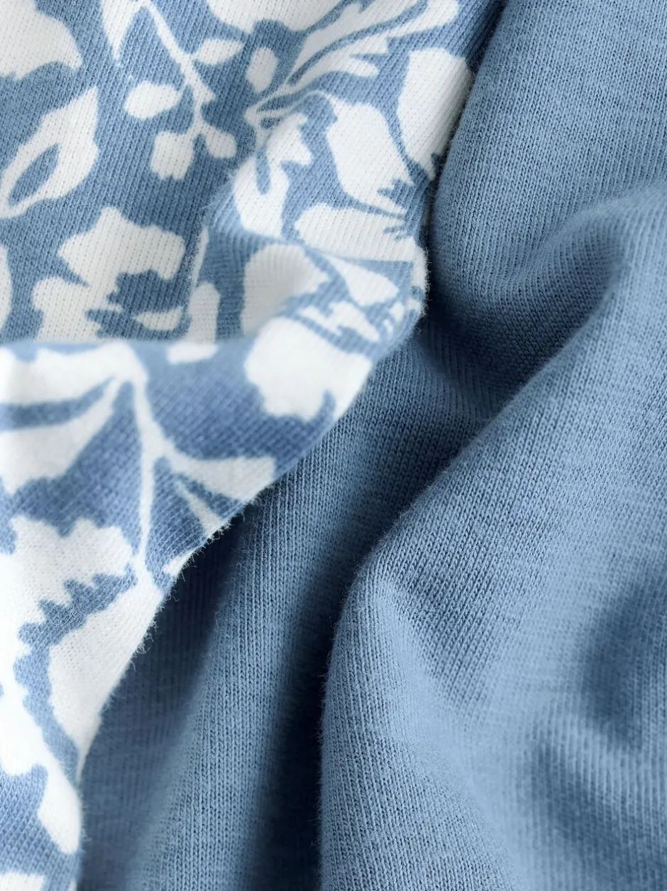 Loungewear|Alle Nacht- En Loungekleding|Next - Korte katoenen pyjama Zwart bloemenprint