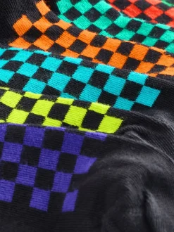 Sokken|Next Zwart dambordprint - Verpakking van 7 paar sokken met hoog aandeel katoen
