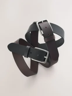 Riemen En Bretels*Next Zwart en bruin - Burnished Leather Belts Set 2 Pack