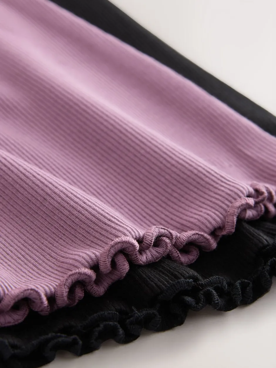 Broeken En Leggings|Next - Geribde uitlopende legging (3-16 jr) Zwart en Paars