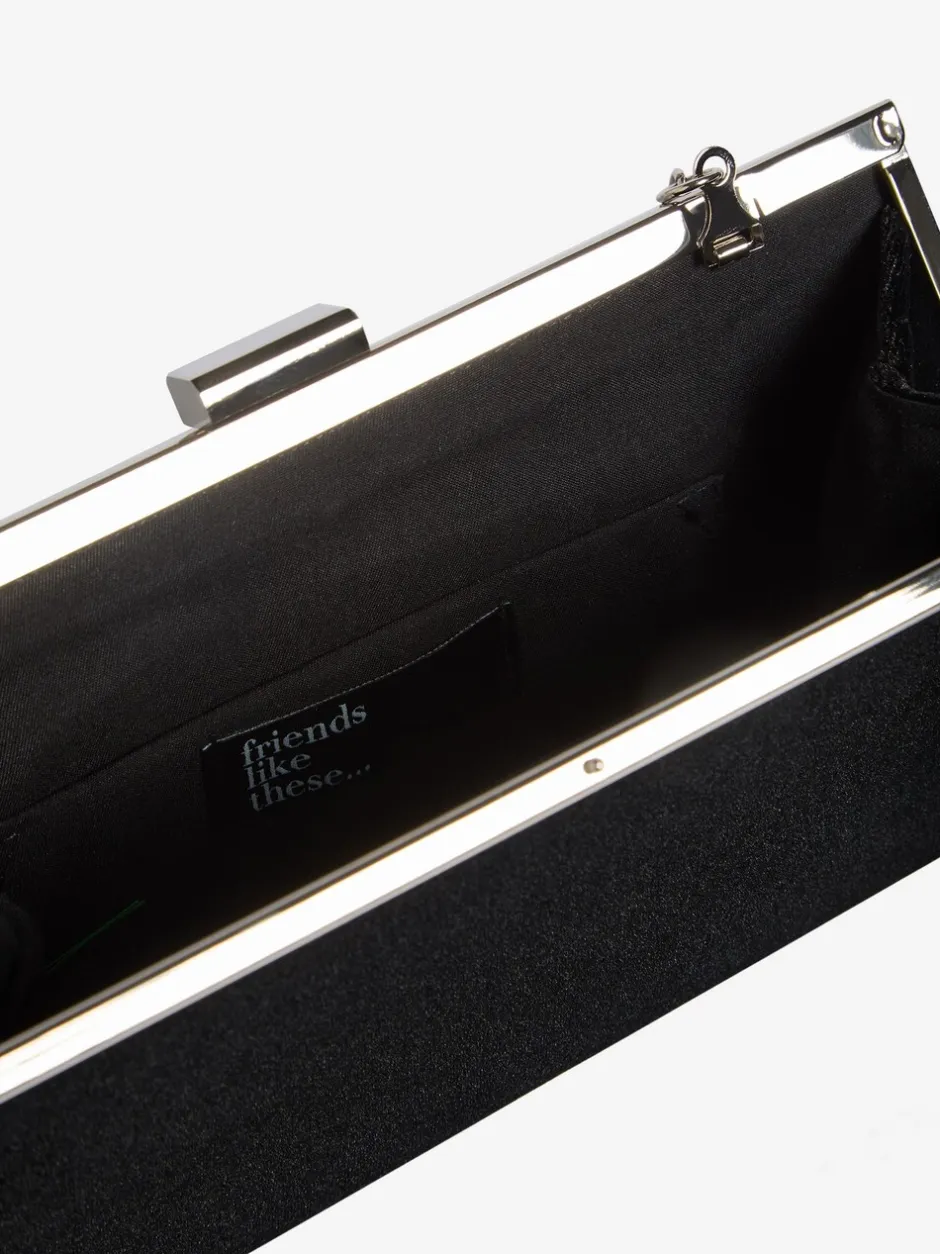 Tassen En Portemonnees|Gelegenheidskleding*Friends Like These Zwart fluweel - Occasion Clutch Bag