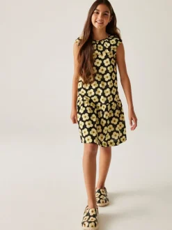 Jumpsuits En Playsuits| - Regatta Girls 100% Cotton Orla Kiely Playsuit Zwart geel