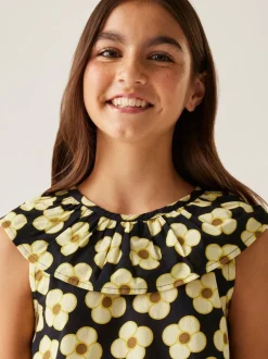 Jumpsuits En Playsuits| - Regatta Girls 100% Cotton Orla Kiely Playsuit Zwart geel