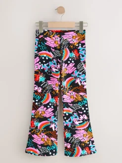 Broeken En Leggings|Next Zwart graffiti - Uitlopende legging (3-16jr)